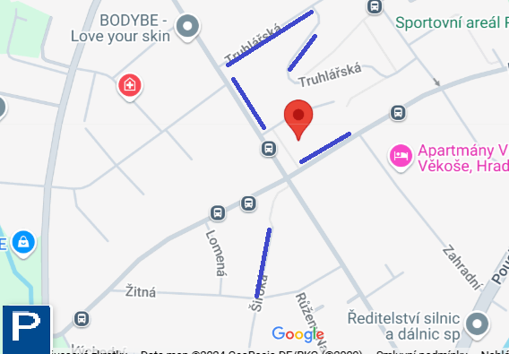 mapa parkování